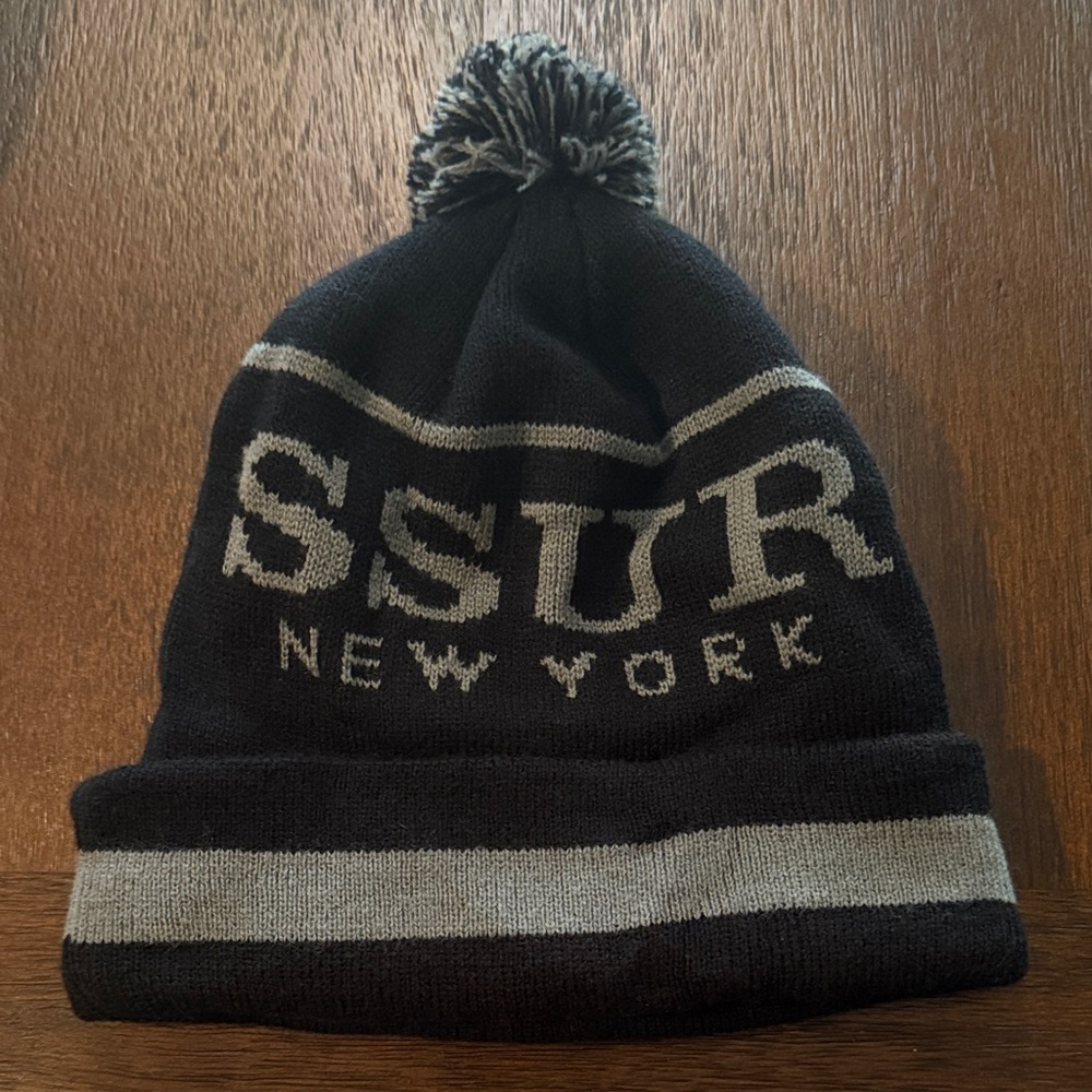 SSUR New York Black and Gray Knit Beanie